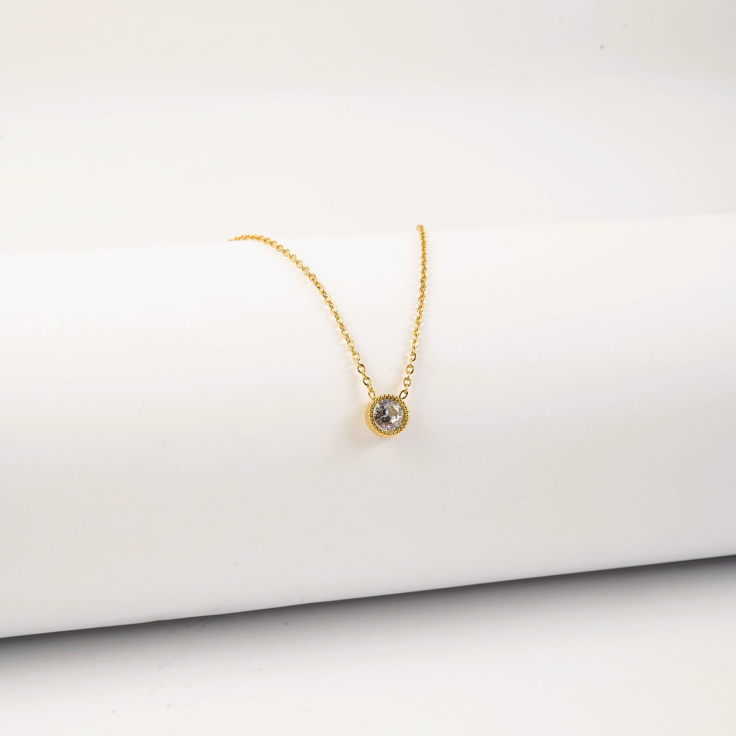 Black & White Stone Pendant Necklace