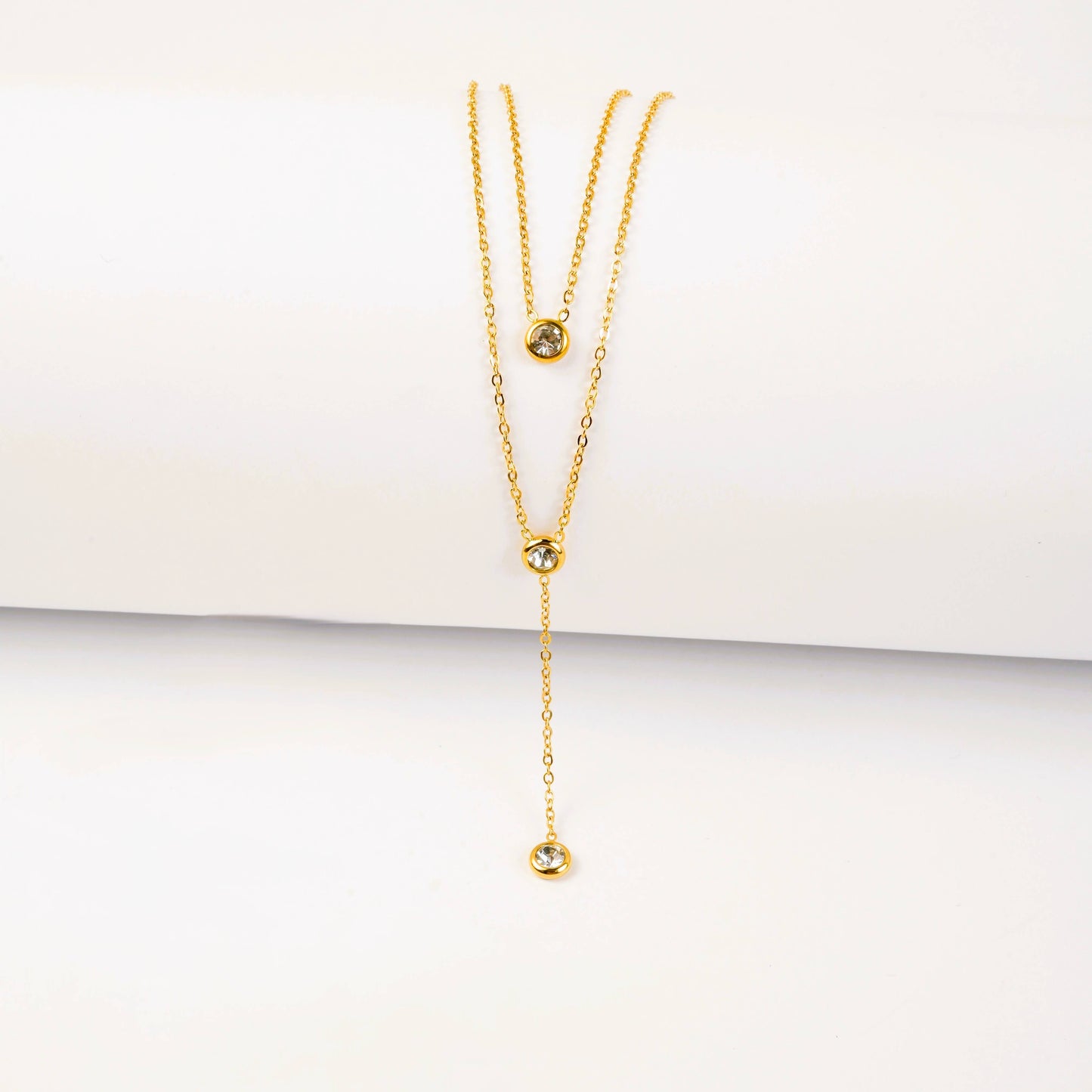 Layered Necklace with Crystal Accents