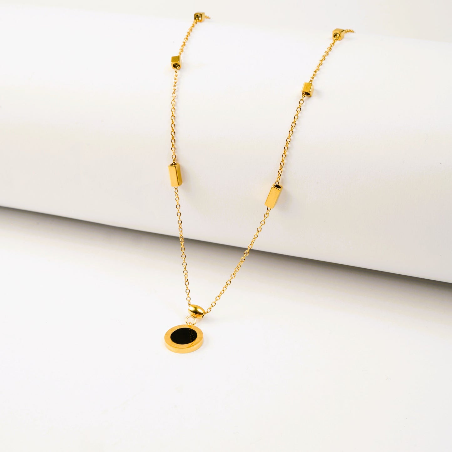 Black Circle Pendant Necklace