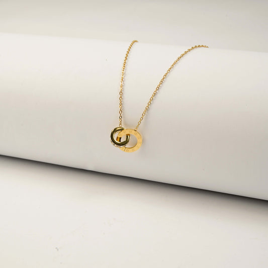 Double Circle Pendant Necklace