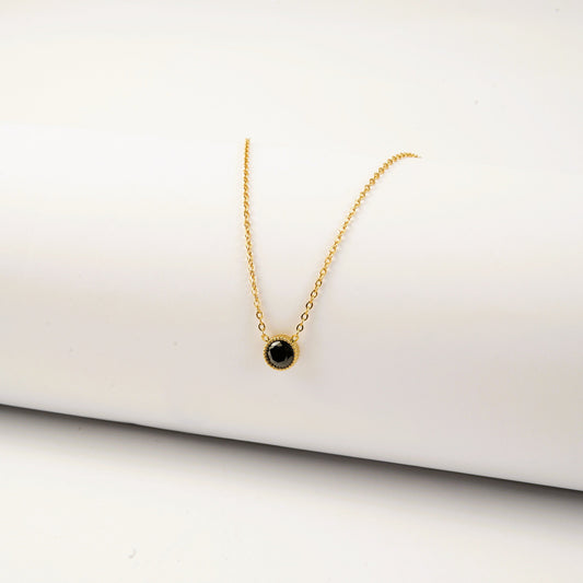 Black & White Stone Pendant Necklace