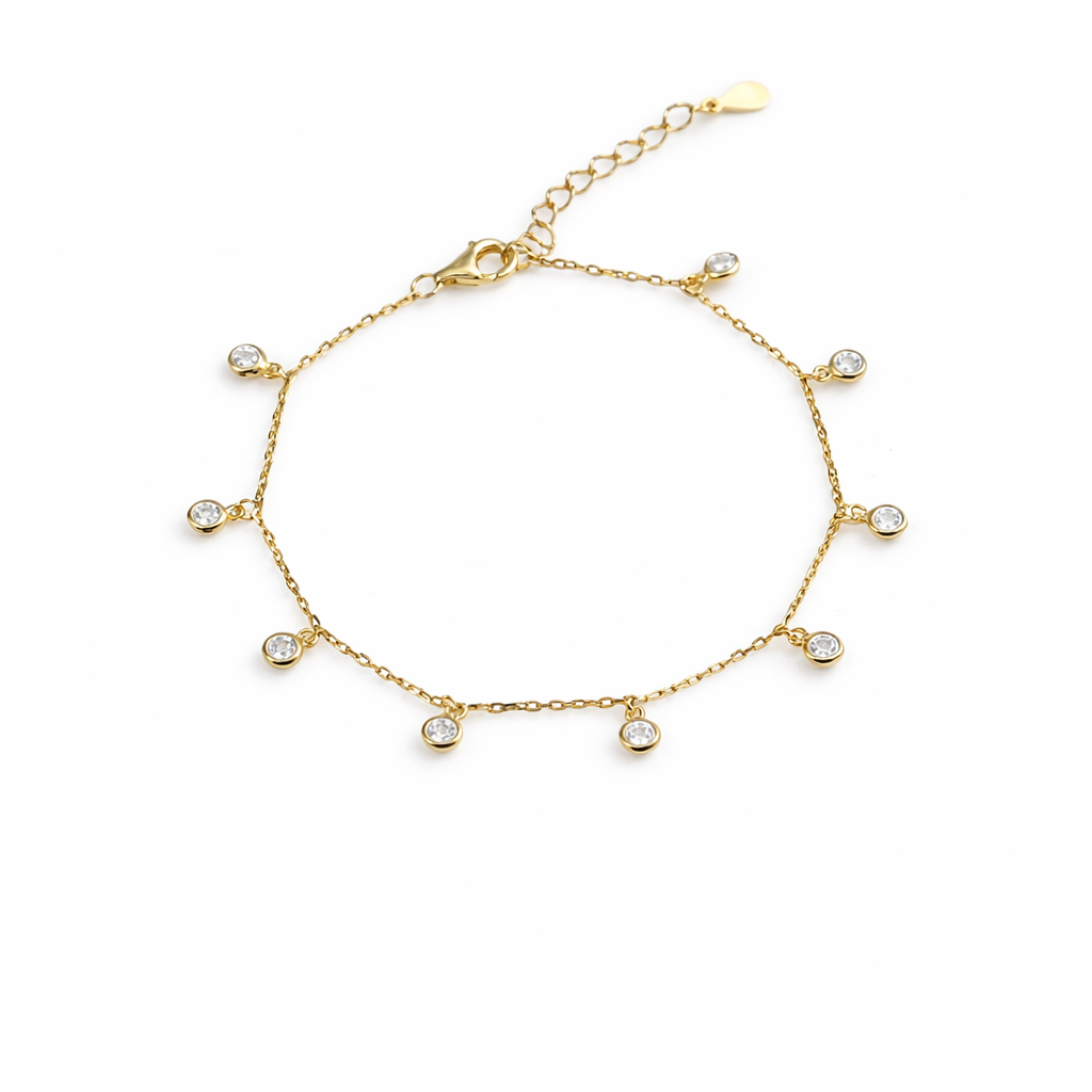 Minimalist Crystal Drop Chain Bracelet