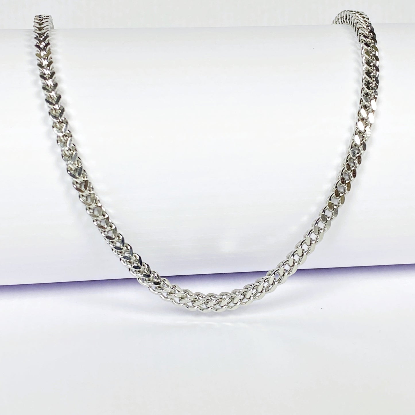 Classic Silver Cuban Chain Necklace