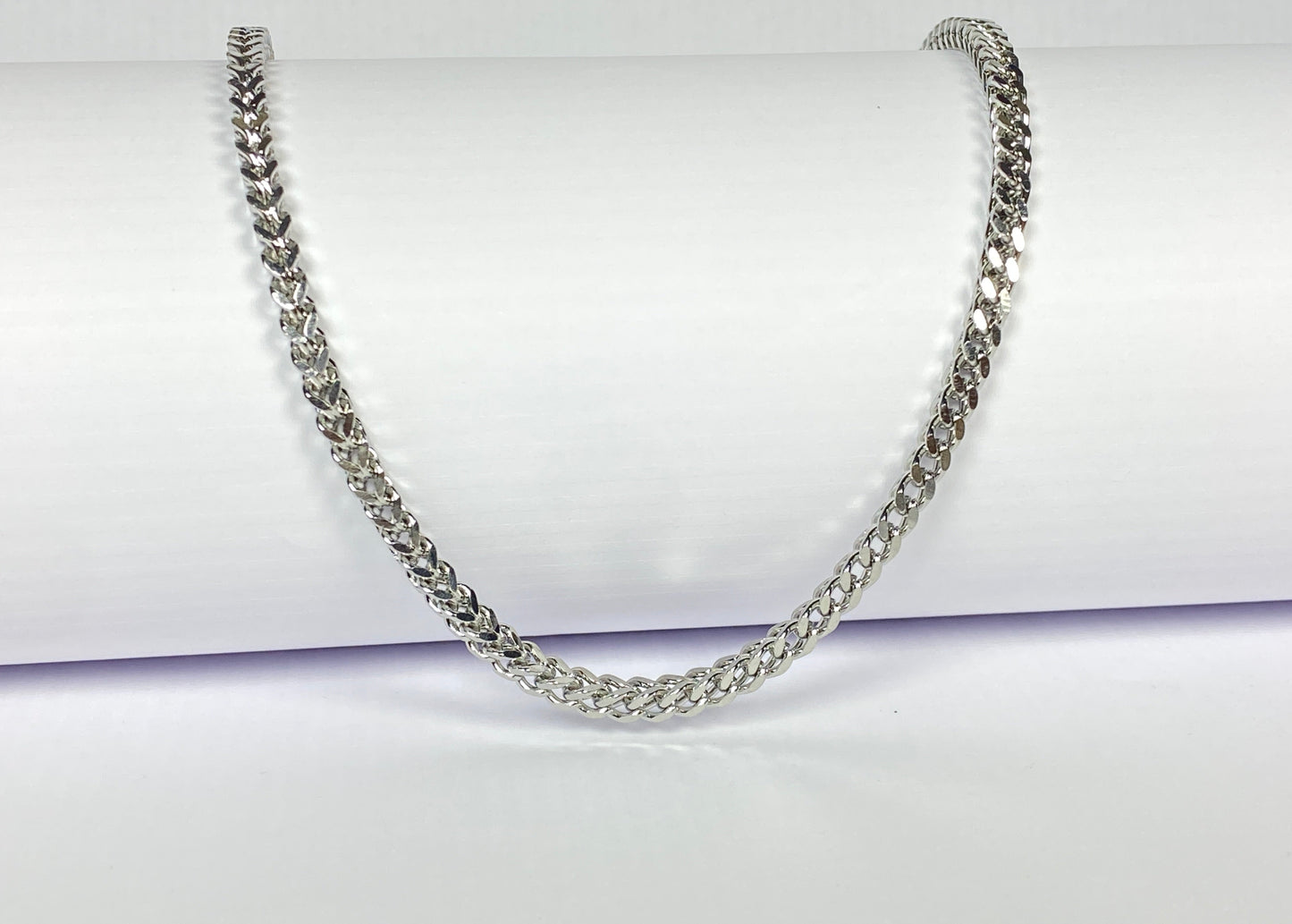 Classic Silver Cuban Chain Necklace