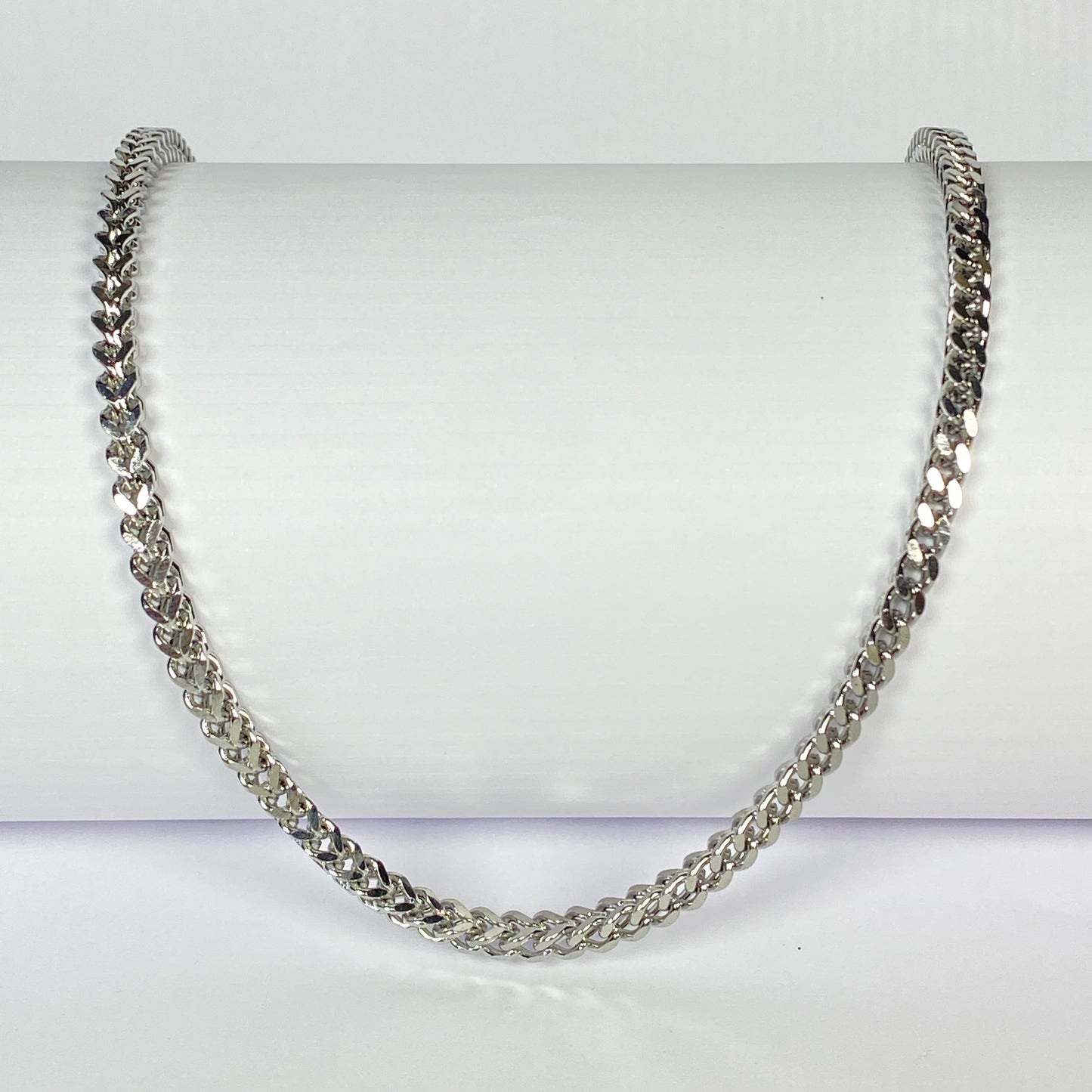 Classic Silver Cuban Chain Necklace