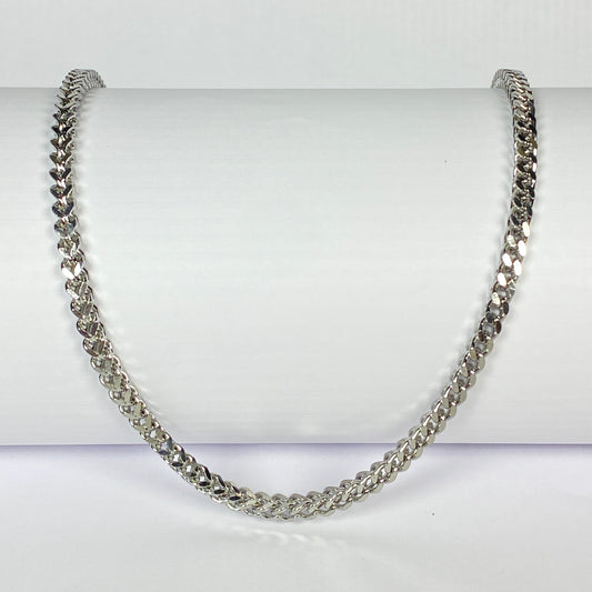 Classic Silver Cuban Chain Necklace
