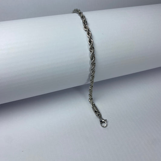 Silver Rope Chain Bracelet