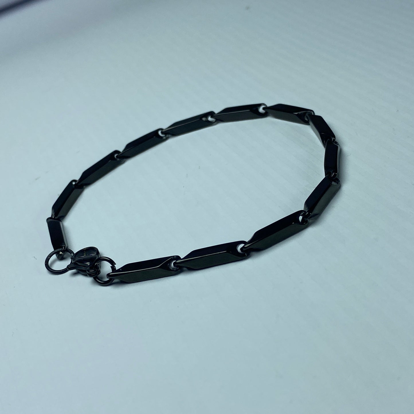 Black Geometric Link Chain Bracelet