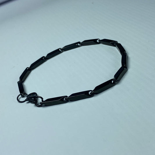Black Geometric Link Chain Bracelet