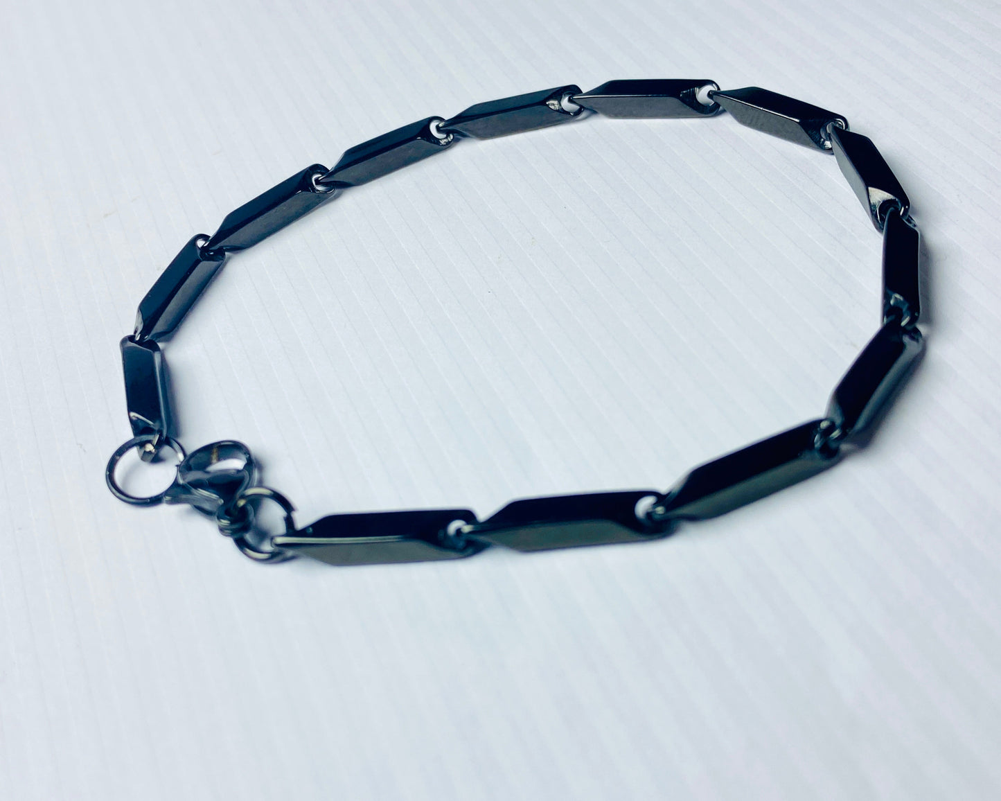 Black Geometric Link Chain Bracelet