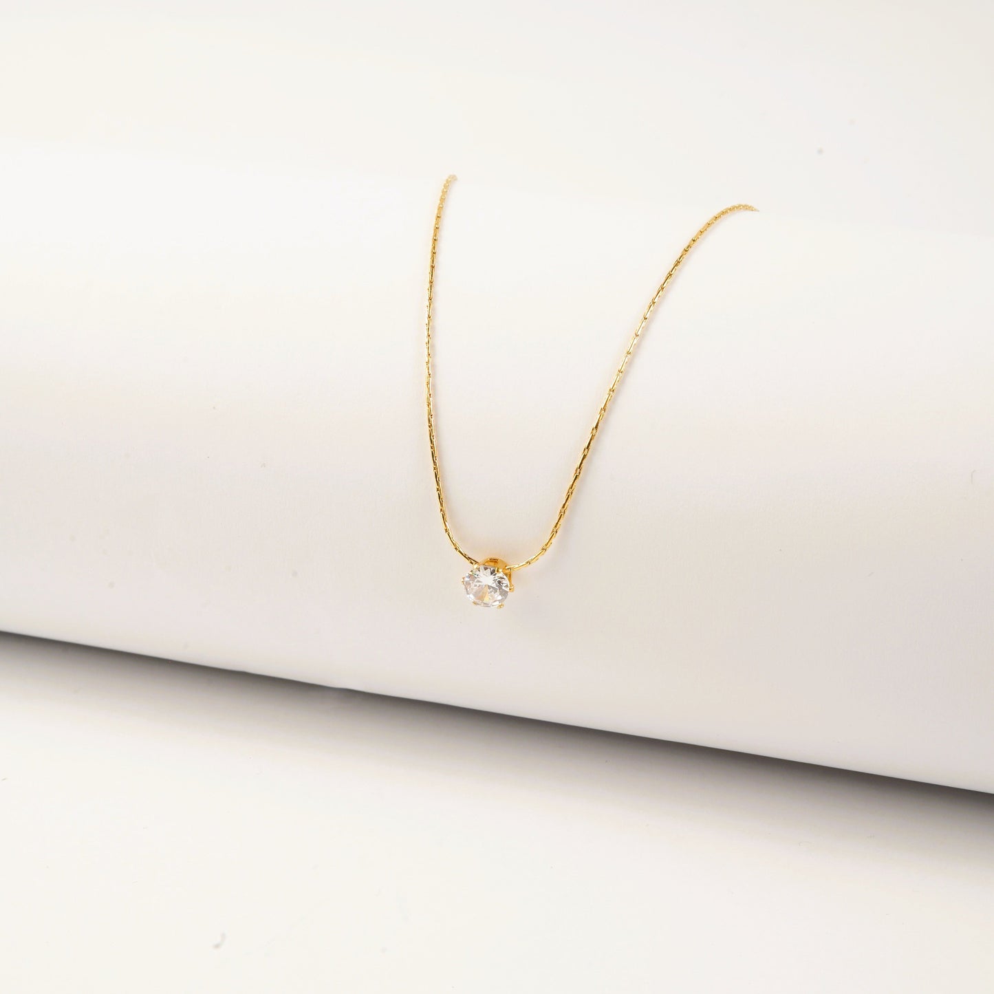 Solitaire Crystal Pendant Necklace