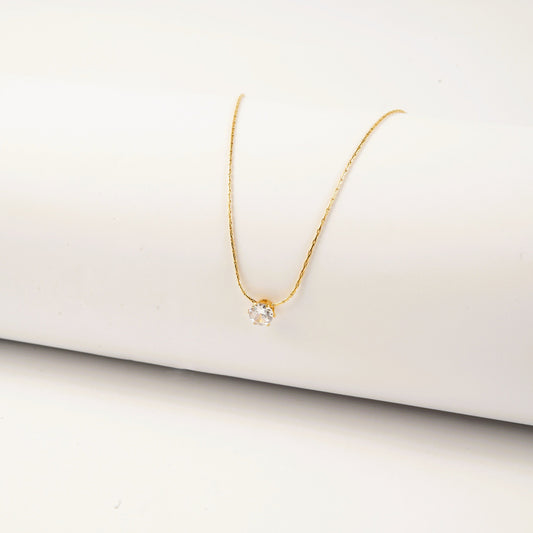 Solitaire Crystal Pendant Necklace