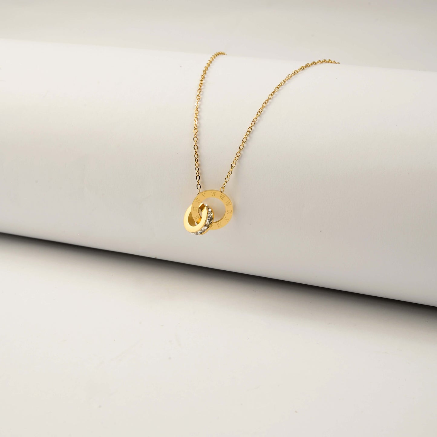 Double Circle Pendant Necklace