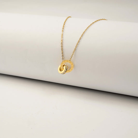 Double Circle Pendant Necklace